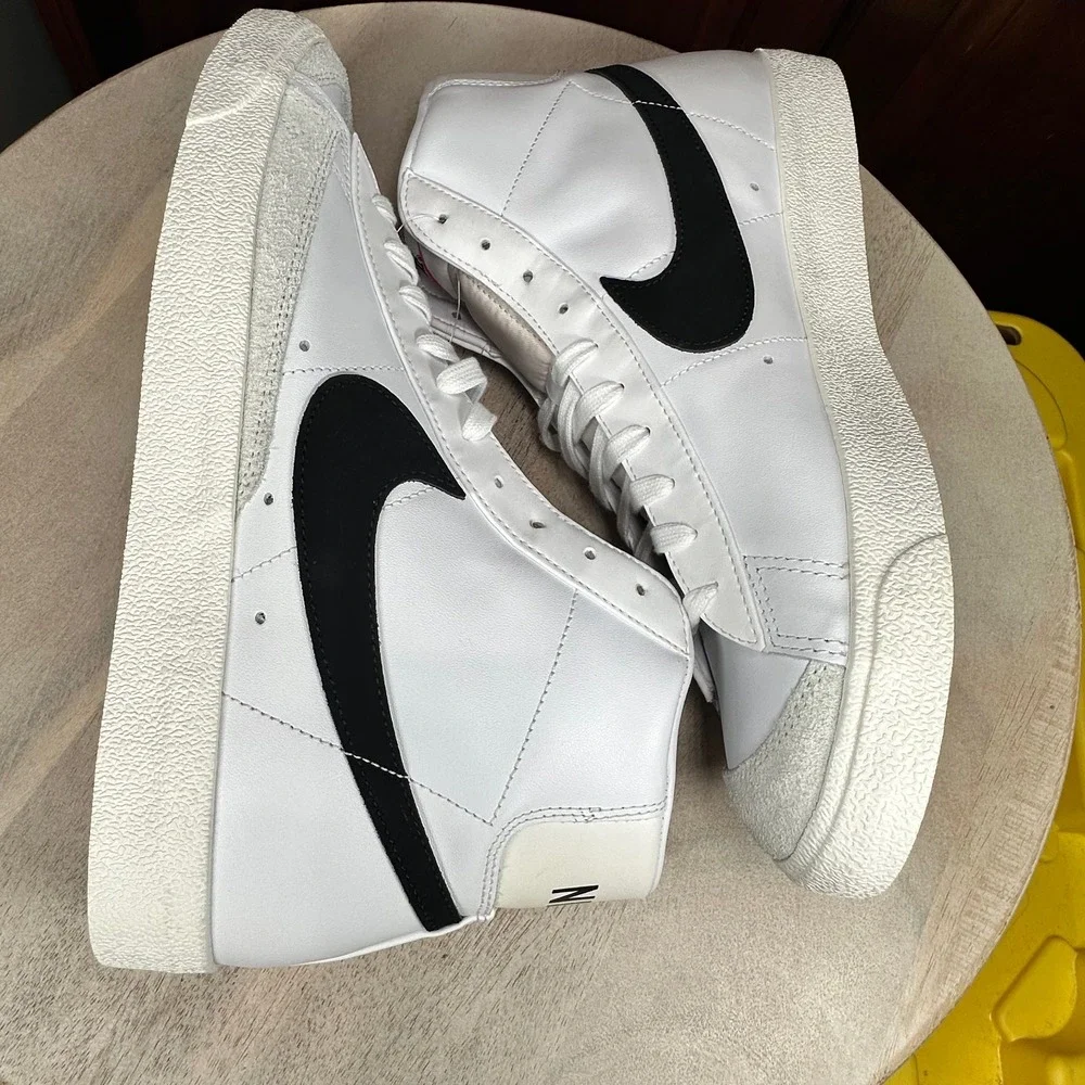 New Nike Blazer Mid 77 Vintage White Black BQ6806-100 Men Size 13 - Picture 8 of 12